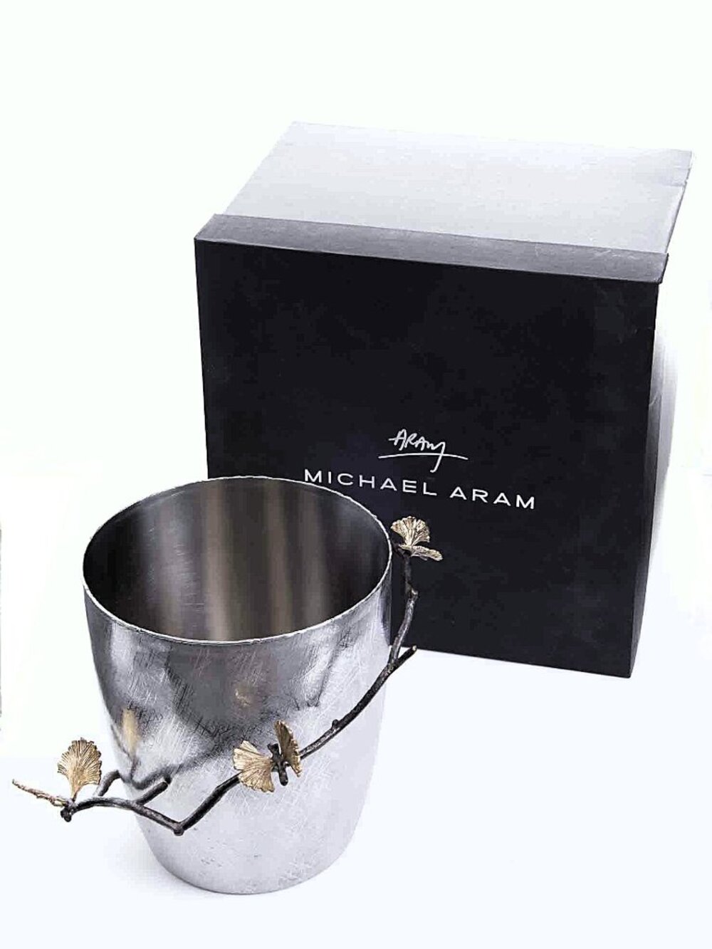 Michael Aram Butterfly Ginkgo - Bucket / Wastebasket - Stainless Steel (EUC)